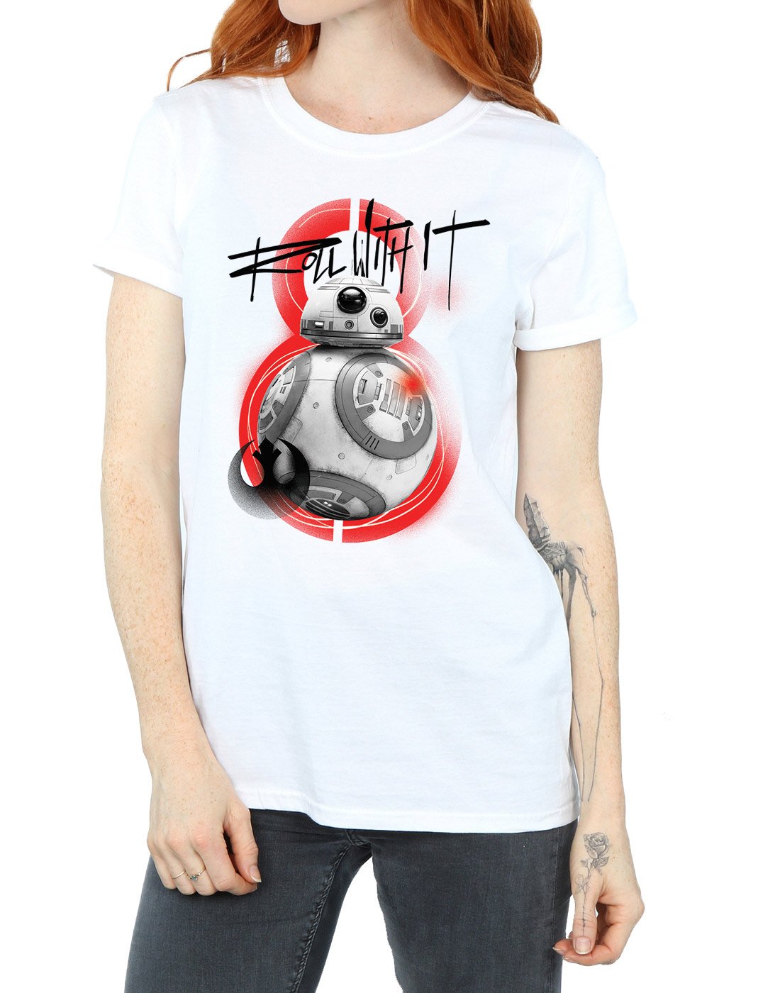 Star-Wars-Damen-The-Last-Jedi-BB-8-Roll-with-It-Boyfriend-Fit-T-Shirt-X-Large-Wei