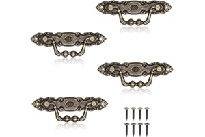 TMZELOA 4 Piezas Tiradores Antiguos para Cajones Tiradores Vintage Asa Barra de Puerta Mueble Tipo Europeo Manijas de Cajones Vintage de Aleación de Zinc Tiradore Cajone Vintag para Armarios Cajas