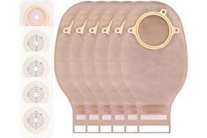Steawoce Kolostomiväskor, 30 STK Ostomitillbehör 2-deliga Platta Tömbara Påsar 15-57mm Skärbar Storlek för Stomavård Ileostomi (10st Påsar+5st Ostomibarriärer)