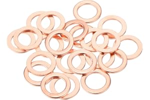 Kvartsman 22 stycken platta koppartätningar, 12 x 18 x 1,5 mm koppar förbättrade platta metrisk tätningsringstätningar för hy