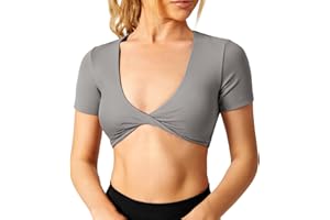 ZAAYO Sportowa koszulka damska z krótkim rękawem z krótkim rękawem, wysoka rozciągliwość, do fitnessu