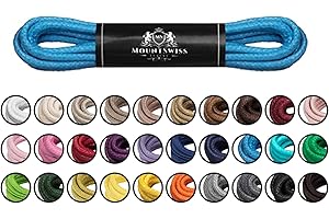 Mount Swiss lacets ronds cirés coton – tailles 45 à 120 cm – diamètre 2 & 3 mm – résistants & déperlants – pour chaussures cuir, ville, bottes, baskets, boots – unisexe – couleurs variées