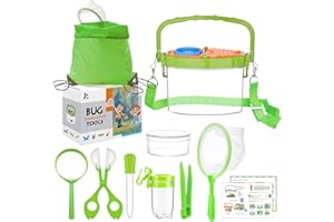 GmeDhc Kit explorateur pour enfants, loupe, pinces, porte-insecte, boîte observation, filet capture, sac à dos, cadeau 3-10 ans