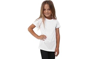 GW CLASSY OUTFIT Kids Girls Boys Plain Crew Neck Kids T-Shirts Half Sleeves Basic Top Casual Wear School Kids Tops UK Size 3-14 Years