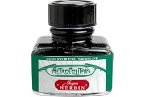 Jacques Herbin 13835T - Flacon d'encre à écrire pour stylo-plumes et stylos roller - 30 ml - vert - Métro Parisien