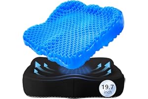 TSMERTOR Extra Thicker Gel Seat Cushion for Long Sitting, Pressure Relief Seat Cushion, Chair Cushion for Back Pain, Egg Cushion for Car, Desk Chair Wheelchair Office Chair Blue,50CM