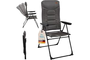 Skandika Fauteuil Kvist | Chaise de Camping Pliable, Fauteuil Pliant en Aluminium et Acier, Dossier réglable sur 4 Positions, Max.150 kg, rembourrée, Appui-tête | Chaise, Camping, Jardin