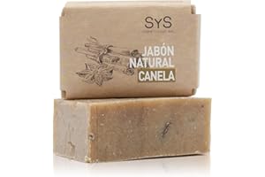 S&S COSMETICA NATURAL JABON NATURAL SYS 100g CANELA. 100% Vegano Natural con aceites esenciales Terapéuticos Cuidado Espinillas Repara e Hidrata Cara y Cuerpo. vegano