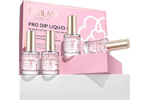 Saviland Dip Powder Liquid Set 15 ml: 10 st med foundation-gel/topplack/aktiverare/borstsparare/nagelverktyg, dipppuder nagelkit, dopppulver för franska naglar, långvarig och ingen nagellampa behövs