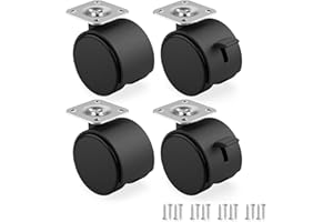 ‎RAVN HAMAN RAVN HAMAN 4er Set Möbelrollen 50 mm - Lenkrollen mit Bremse bis 30 kg pro Rad - Schwenkrollen für Innenmöbel - Transportrollen mit geringem Rollwiderstand