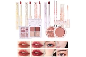 EONFAVE 8 Stück Korean Make Up Set, All In 1 Make Up Sets, Schminke Geschenk Set, Umfasst Lippenstift, Rouge, Lidschattenpalette, Augenbrauenstift Und Concealer Stift, Für Anfänger