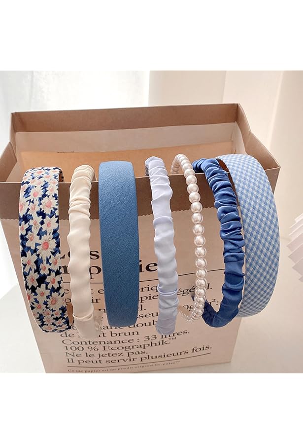 Shining Diva Stirnbänder Set – 4 Stück Perlen-Haarbänder Für Frauen & Mädchen, Elastisch, Stylischer Haarschmuck