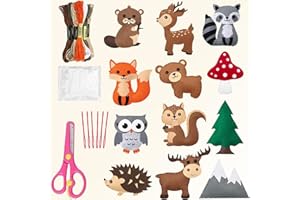 Cerkkapo Nähset, Filztiere Nähen Set, DIY Nähset Tierformen, Sewing Kit, Nähen Set,NähSet,Animals Sewing Kit - Polartier (WaldTier)