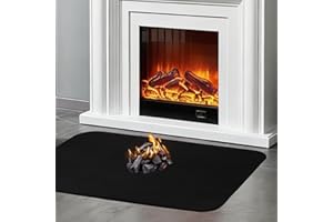 DELAESI Feuerfeste Unterlage 100 x 60 cm Hitzeschutzmatte Funkenschutzplatte Feuerschutzmatte Hohe Temperaturbeständigkeit Feuerfeste Matte für BBQ Grills Kaminöfen Boden Rasen