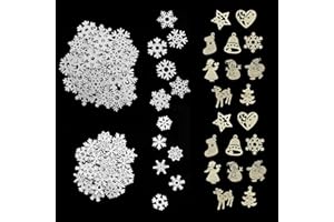 PFLYPF Pack of 150 Christmas Decoration Snowflakes, DIY Accessories, Christmas Tree Decorations, Mini Winter Decoration, Handmade Creative Materials, Suitable for Advent Wreaths and Windows