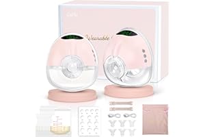 Lulia Wearable Breast Pump Electric, 4 Modes 9 Levels, Hands-Free Breast Pump with Strong Suction, 6oz Large Capacity, Private,17/19/21/24MM Flanges Included (2 Packs,Pink)