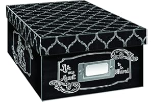 Pioneer Photo Albums Boîte de Rangement pour Photos, Noir et Blanc, Design partagé
