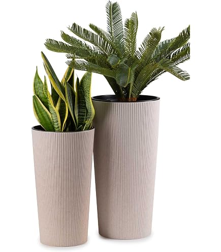pille gartenwelt Pflanztopf Granit Optik Outdoor Pflanzkbel frostfestes  Polypropylen (30 cm Durchmesser, 40 cm hoch): Amazon.de: Garten
