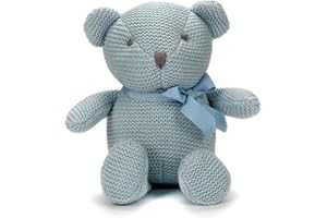 FLUFFYFUN Orso Peluche neonato 100% Cotone biologico 16.5cm Blu