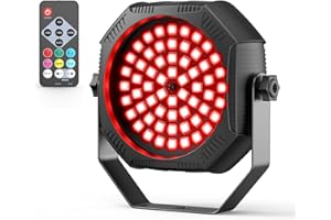 OLOAXOLX 30 W Mini RGBW batería 60 LED par luz con mando a distancia recargable batería luz de escenario luz estroboscópica con control por voz, modo automático luz de discoteca para DJ fiesta cumpleaños
