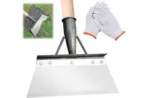 COZHYESS Garden Shovels, Multifunctional Garden Shovel With Gloves,Outdoor Garden Cleaning Shovel, Stainless Steel Cleaning Shovel,NOT INCLUDED HANDLE, Patio Weed Remover Tool, for Garden, Patio(20cm)
