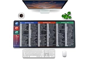 FEMONGY Tapis de souris raccourcis clavier en français, Tapis de souris 900x400, Design impermeabile più spesso, Modèle de combinaison de touches de raccourci Excel/offce, Français