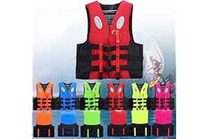 JIcloun Giubbotto di Salvataggio per Adulti/Bambini, Gilet da Nuoto in Neoprene Giubbotto Salvagente per Kayak, Sport Acquatici, Canottaggio, Paddleboarding