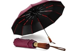 SANCEN Parasol kieszonkowy, odporny na burzę, duży, 10 żeberek, wiatroszczelny, burzowy, parasol kieszonkowy, granatowy