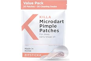 ZitSticka Killa Acne Patches for Face - World's Most Potent Pimple Patch with Fast-Acting Microdarts - Starts Working within 2 Hours for Deep, Early-Stage Zits & Blemish - 20 Count
