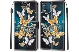 KENHONER Phone Case for Motorola Moto E13, Magnetic Closure Cover Case Card Slots Kickstand Shockproof Protective Case for Motorola Moto E13