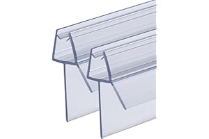 QOROCO Shower Door Seal Strip 2Pcs 80 cm for 4-6mm Glass, Covers up to 20mm Gap Shower Screen Seal Strip Replacement Rubber Plastic Bath Shower Screen Seal Strip Shower Door Bottom Seal