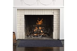 HEY_YOU Fire Resistent Fireplace Hearth Protection Mat, Rectangular Hearth Guard Pad, Gas Grill Splatter Mat Heat Resistant Non Slip Patio Backyard Floor Patio Protective Rug(152cm*91cm)