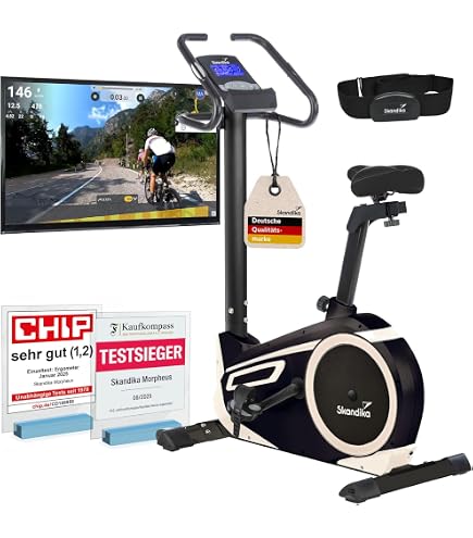 skandika fitnessbike foldaway x-3000 - hometrainer X-Bike F-bike inklapbaar met handpulssensoren - ergometer - hometrainer 800 Wh Fahrradlicht Halterung, 2 Stück Wähle Deine Größe:52-56
