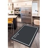 Viva Home Antrasit Kaymaz Taban Kaşık Desen Mutfak Halısı Yolluk Vh112, Antrasit, 160 X 280