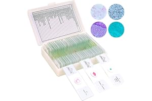 MAXLAPTER 30 Vetrini per Microscopio Preparati, Vetrini per Microscopio con Campioni con Piante, Animali e Insetti, Vetrini per Microscopio per Bambini, Studenti e Scuola a Casa