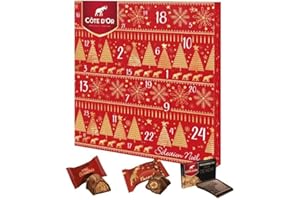 COTE D'OR Côte d’Or – Calendrier de l’Avent Sélection – Assortiment de Chocolats – 8 Recettes : Mini Bouchée, Mini Roc, Mignonette – Chocolat à Offrir – Idée Cadeau Noël – 1 x 235 g