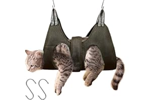 GIEEU Hamaca de aseo para perros, arnés de hamaca para cortar uñas para mascotas con correa ancha, arnés colgante para cortar uñas, kit de ayuda para perros y gatos (con 2 ganchos)