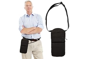 SHDGFB Nephrostomiesonde und Drainagebeutelabdeckung mit verstellbarem Hüftgurt und Katheterschlauchabdeckung für Nephrostomie-Außenbeutelhalter (Schwarz)