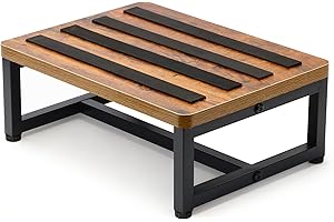 ‎DIDIBIRDI DiDiBirDi Trittstuhl mit 159 kg Tragfähigkeit - Anti-Rutsch-Gummi-Füße, brauner Holz-Design, Allzweck für Küche, Schlafzimmer & Badezimmer