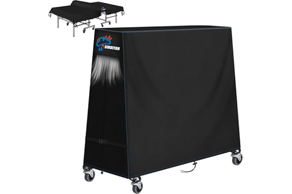 SIRUITON Housse de table de tennis de table Compatible avec les tables pliantes et fixes, résistance élevée, imperméable et respirable en 500D, protection pour table de ping-pong(173x77x158cm)
