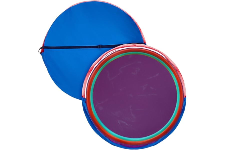 Hillsuren Blue Hoop Storage Bag 37 Inch Extra Large Exercise Hoop Bag Obstacle Exercise Gymnastics Ring Plastic Storage for Adult Gymnastics Equipment Fitness Practice Games Educational Activities