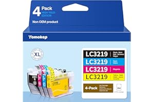 TOMOKEP Replacement for Brother LC3219XL LC3217 Ink Cartridges Set Super High Yield, 4-Pack, BK/C//Y/M, for Brother MFC-J5330DW MFC-J5335DW MFC-J5730DW MFC-J5930DW MFC-J6530DW MFC-J6930DW MFC-J6935DW