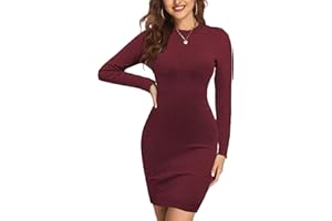 Zeagoo Womens Jumper Dress Long Sleeve Crew Neck Dresses Bodycon Sweater Dress Autumn Knitted Jumpers