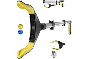 ‎SLAH SLAH 43" Zoll Greifzange Für Senioren, Helfende Handgreifer Für Behinderte, Müllsammler Für Erwachsene, Faltbare, Um 360 Grad Drehbare Greifhilfen (43"/110 Cm, Gelb)