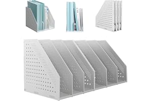 Elezeal Foldable Magazine File Holder Durable File Desktop Document Organiser Book Shelves Magazine Folder Paper Filing Rack For Books, CDs, Office, Library, Home and School (3 Compartments - 2pack)
