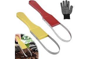 ASFRODE 2 sztuki pętli do chwastów, ze stali nierdzewnej, do usuwania chwastów, ze stali nierdzewnej, z trzonkiem z PCW, środek do czyszczenia fug, do pielenia, wyrywania chwastów, aksamitnych korzeni, 2