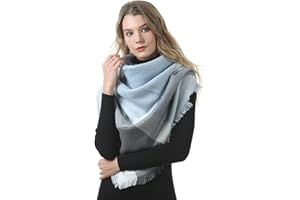 MAKFORT Femme Écharpe Grand Plaid en Laine Acrylique Foulard Long Chaude Vogue en Automne/Hiver Cape Souple Confortable