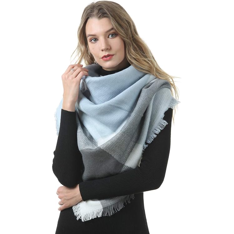 Produktbild von ChAusa 140×140 Cm Weich Damenschal, Warm Flauschiger Winterschal, Elegant Und Kratzfrei Schal Dreieckstuch, Für Den Täglichen Gebrauch, Kalte Wintertage Angenehmes, Vielseitigen Farbe