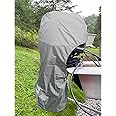 FLYMEI Outboard Motor Cover Fit 30-60 HP Motor, Full Boat Motor Cover Waterproof 600D Heavy Duty Oxford Fabric with PVC Coating, Windproof Outboard Engine Hood Covers with Zipper, Universal, Grey