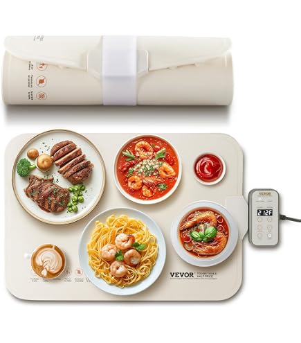 Vassoio Scaldavivande Elettrico Per Buffet - Vetro Temperato - Regolazione Temperatura 65-120°C - Dimensioni 27x27 Cm - Per Feste E Ristoranti